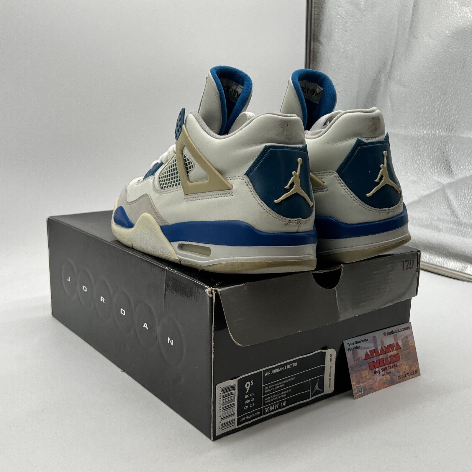 Size 9.5 - Air Jordan 4 Retro 2006 Military Blue (308497-141)