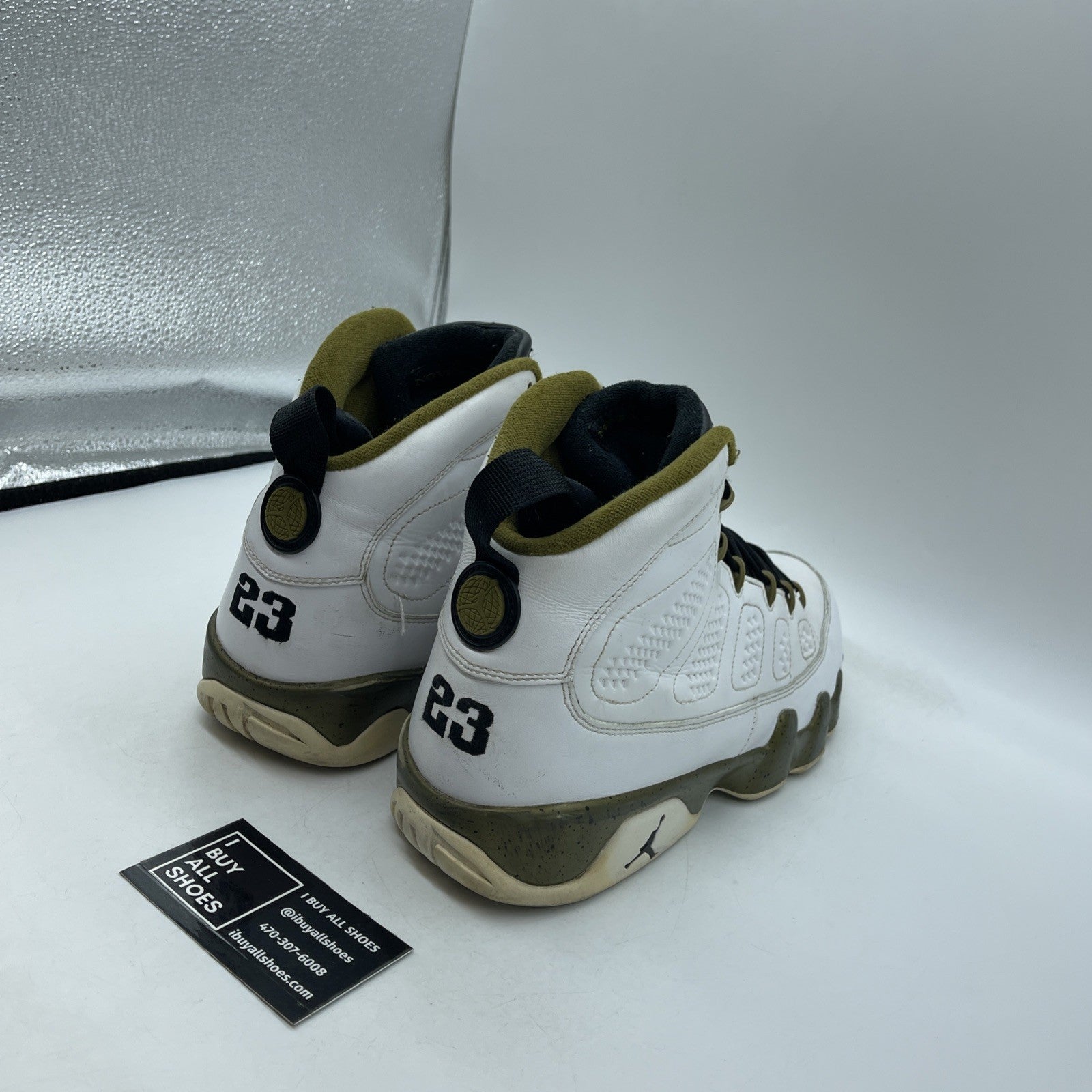 Size 11.5 - Air Jordan 9 Retro Statue White Green Leather (302370-109)