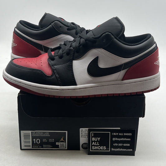 Size 10 - Air Jordan 1 Low Bred Toe 2.0 (553558-161)