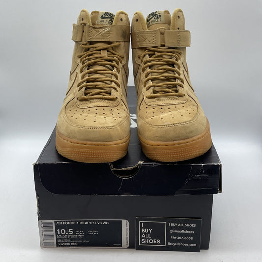 Size 10.5 - Nike Air Force 1 '07 LV8 WB High Flax Brown Suede (882096-200)