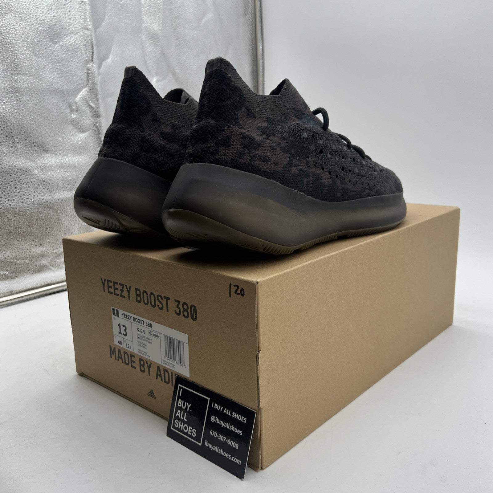 Size 13 - adidas Yeezy Boost 380 Onyx Non-Reflective (FZ1270)