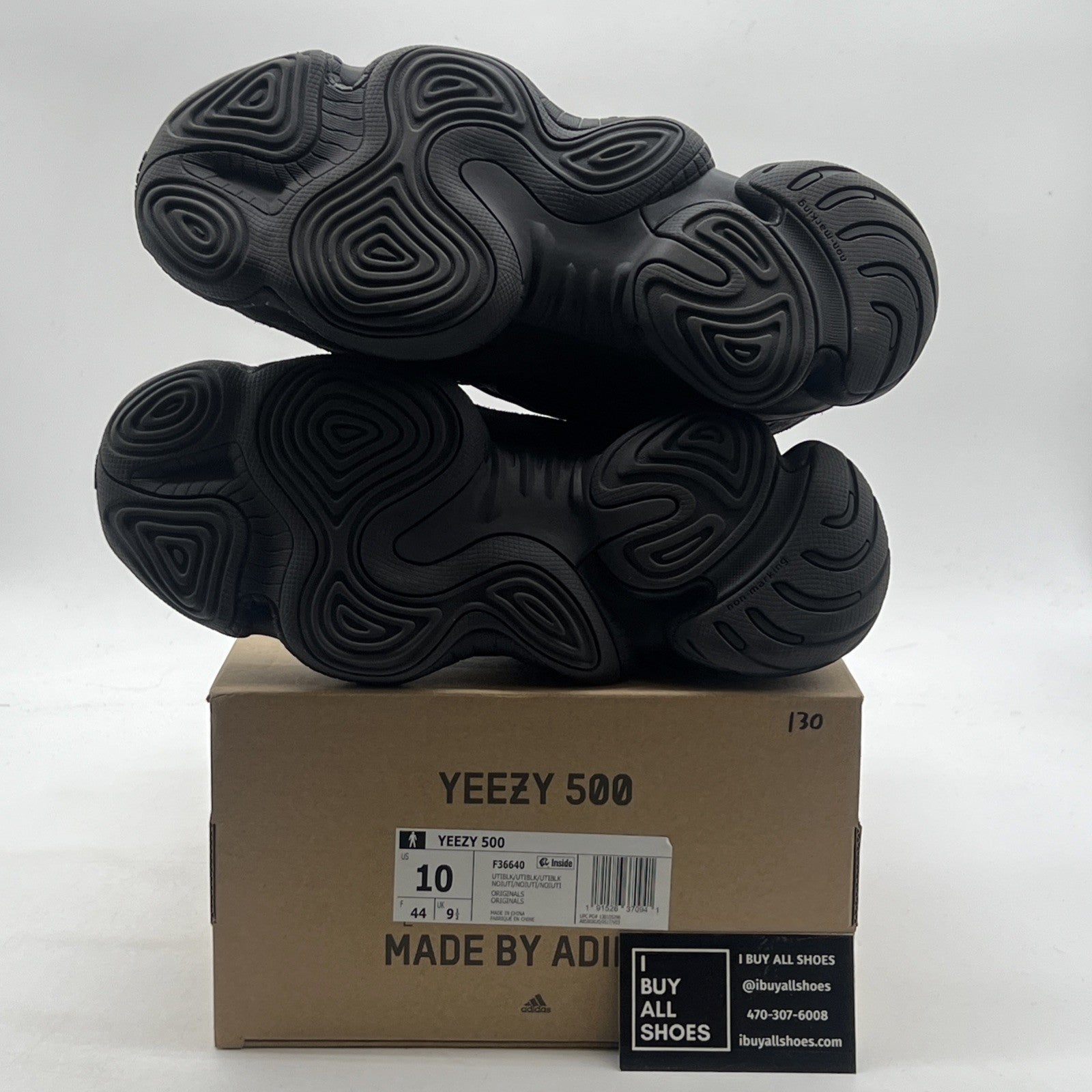 Size 10 - adidas Yeezy 500 Low Utility Black (F36640)