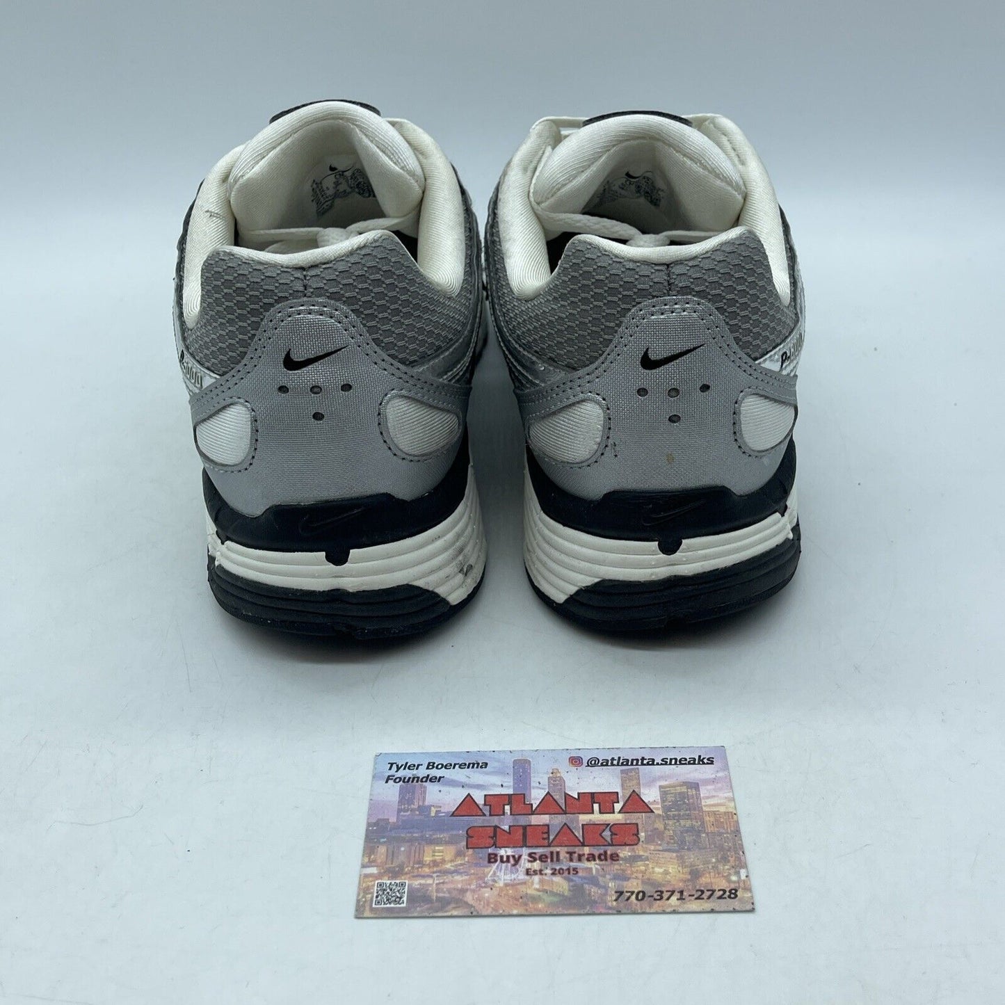 Size 8.5 - Nike P-6000 Metallic Silver White Black Suede leather (CN0149-001)