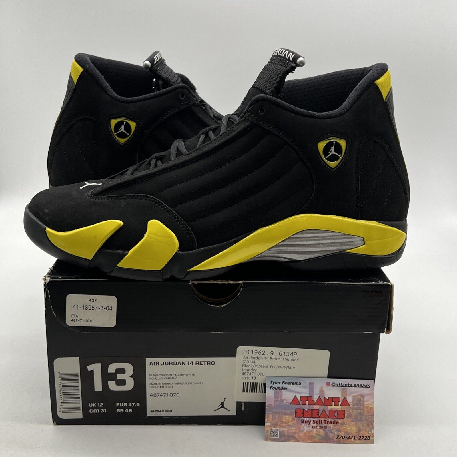 Size 13 - Air Jordan 14 Retro Thunder (487471-070)