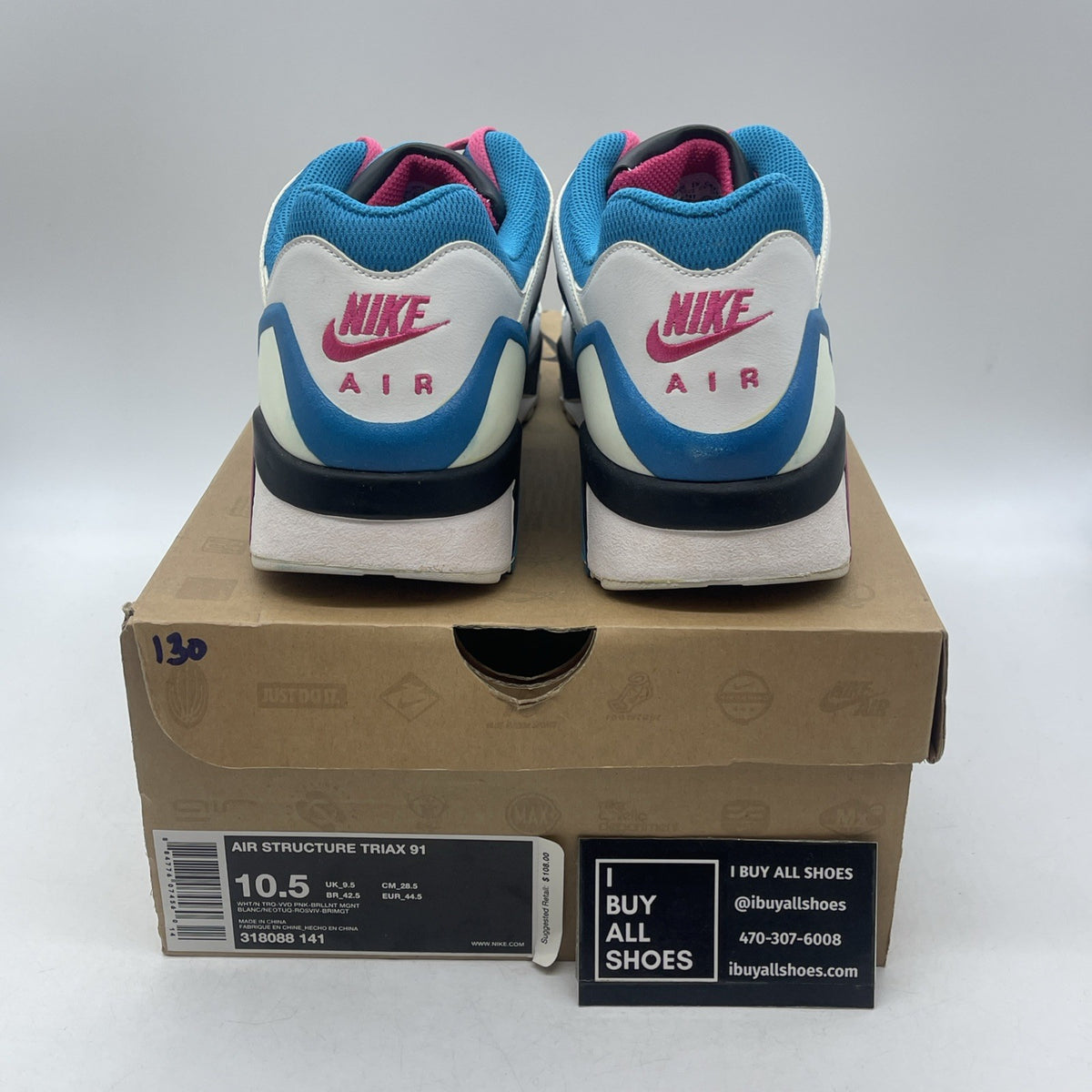Size 10.5 - Nike Air Structure Triax 91 White (318088-141 318088-141)