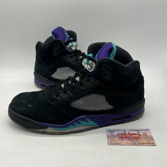 Size 10.5 - Air Jordan 5 Retro Black Grape Aqua Suede (136027-007)