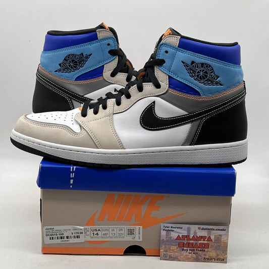 Size 14 - Air Jordan 1 Retro OG High Prototype Blue Grey Black Leather