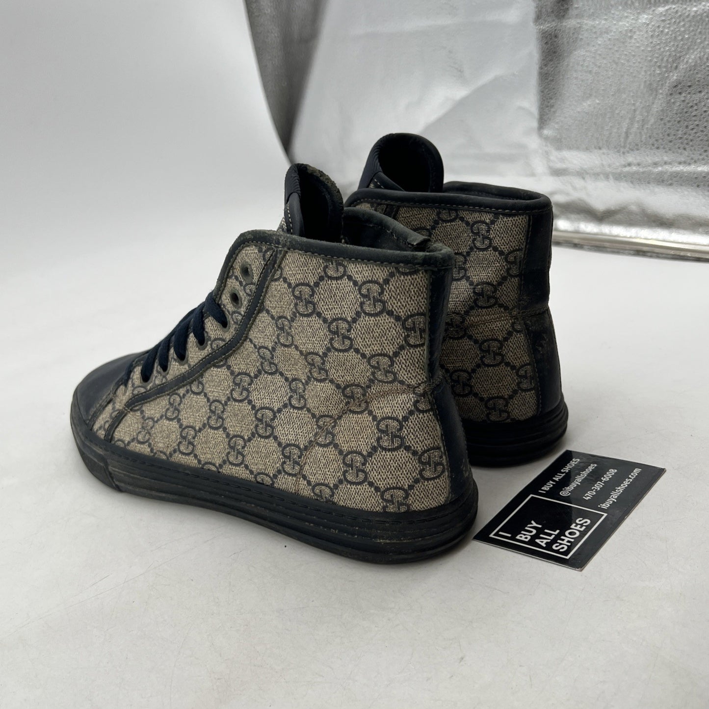 Size 6G - Gucci Shoes Sneakers Men High Top Navy Blue