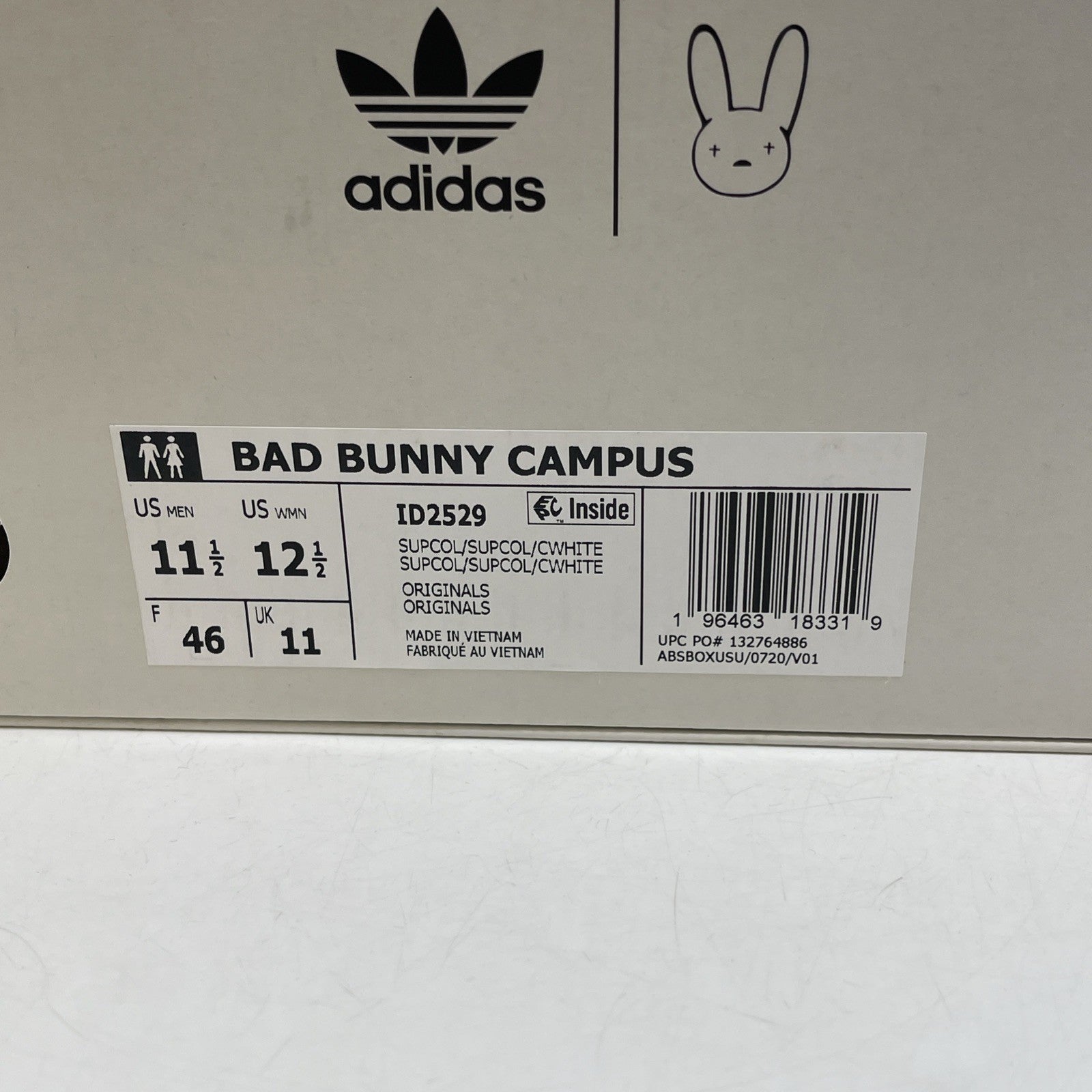 Size 11.5 - Bad bunny  Adidas Campus chalky brown Suede Leather (ID2529)