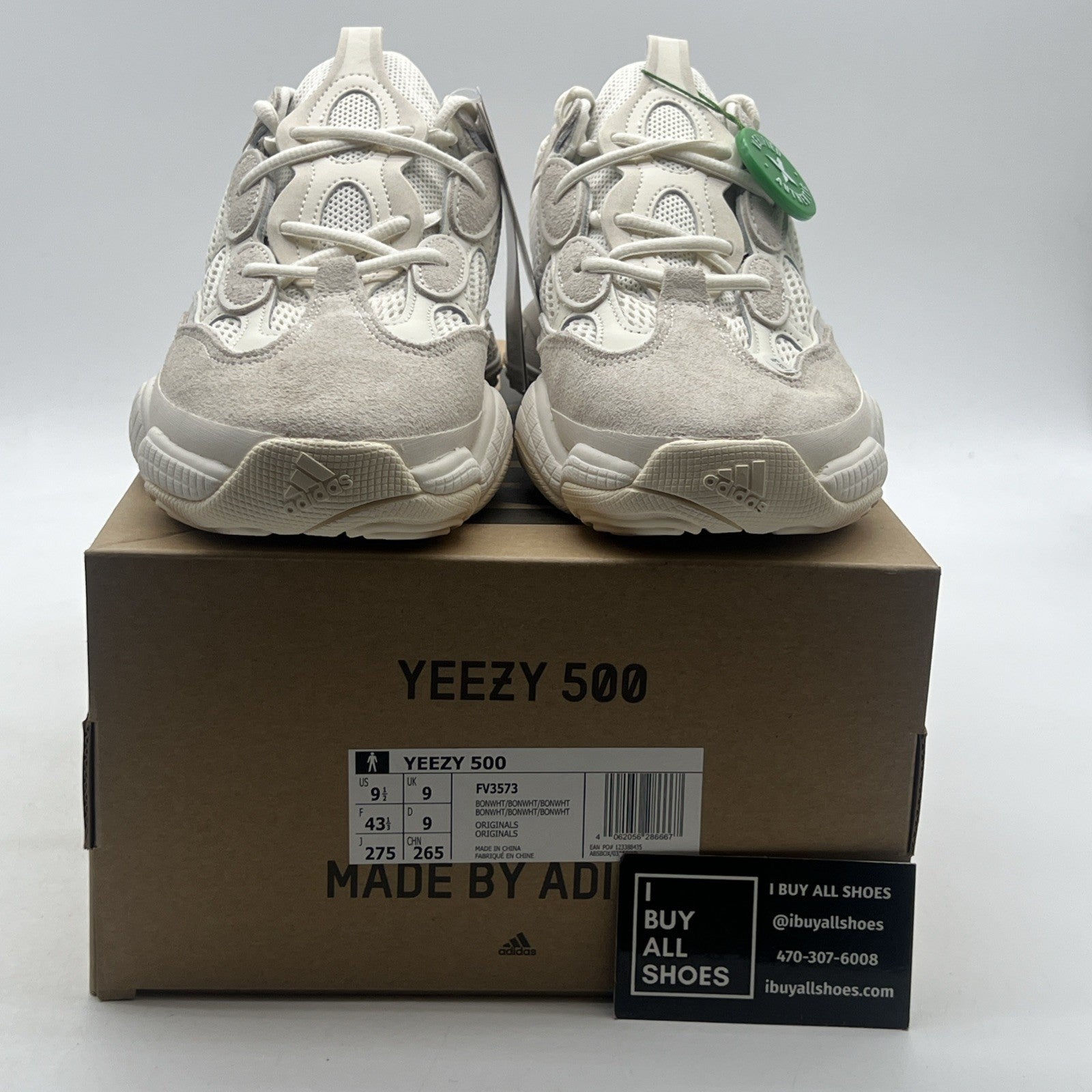 Size 9.5 - adidas Yeezy 500 Bone White (FV3573)