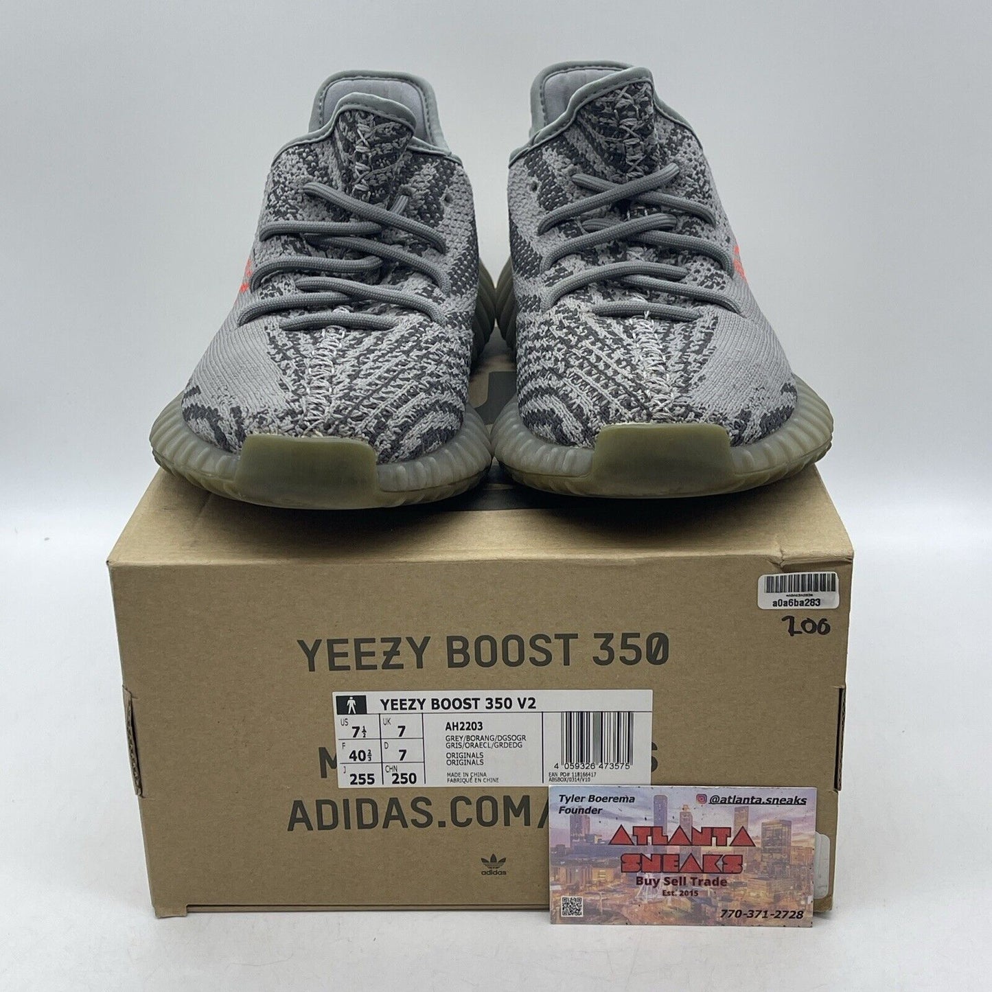 Size 7.5 - adidas Yeezy Boost 350 V2 Low Beluga 2.0 Grey Red Suede (AH2203)