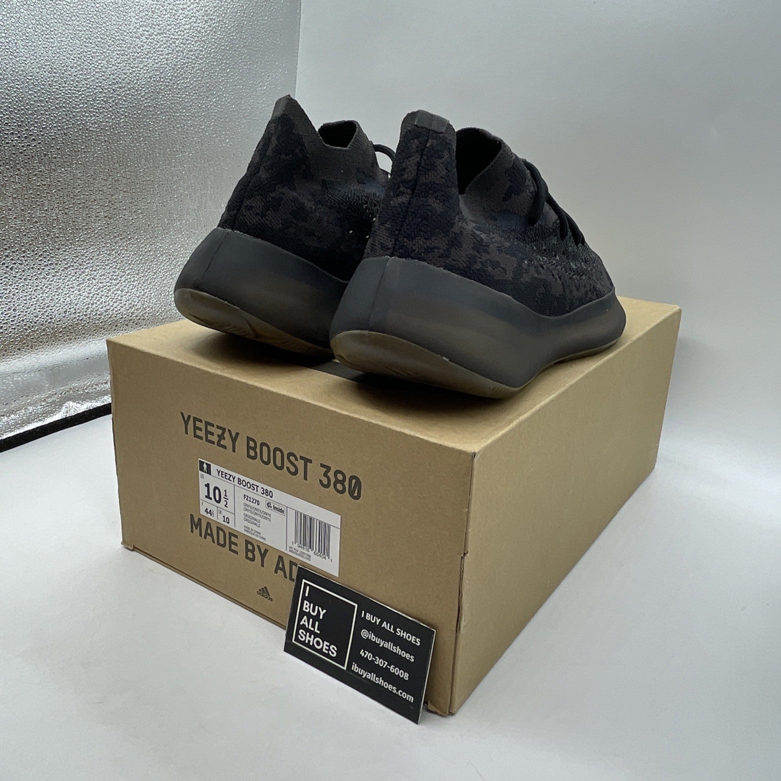 Size 10.5 - Adidas Yeezy Boost 380 Onyx Non-Reflective (FZ1270)