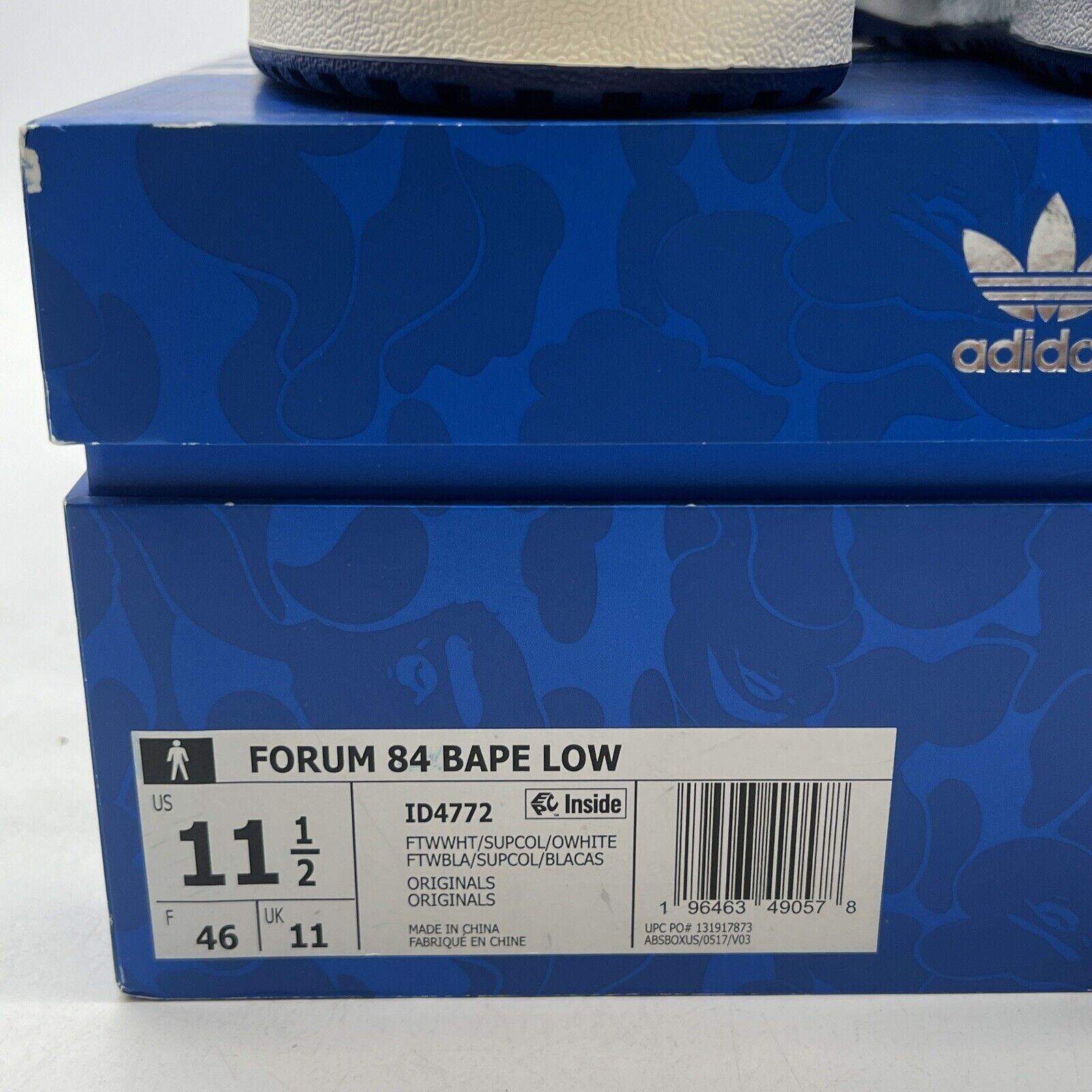 Size 11.5 -  Adidas Forum 84 Low 'Bape 30th Anniversary Blue Camo' (ID4772)