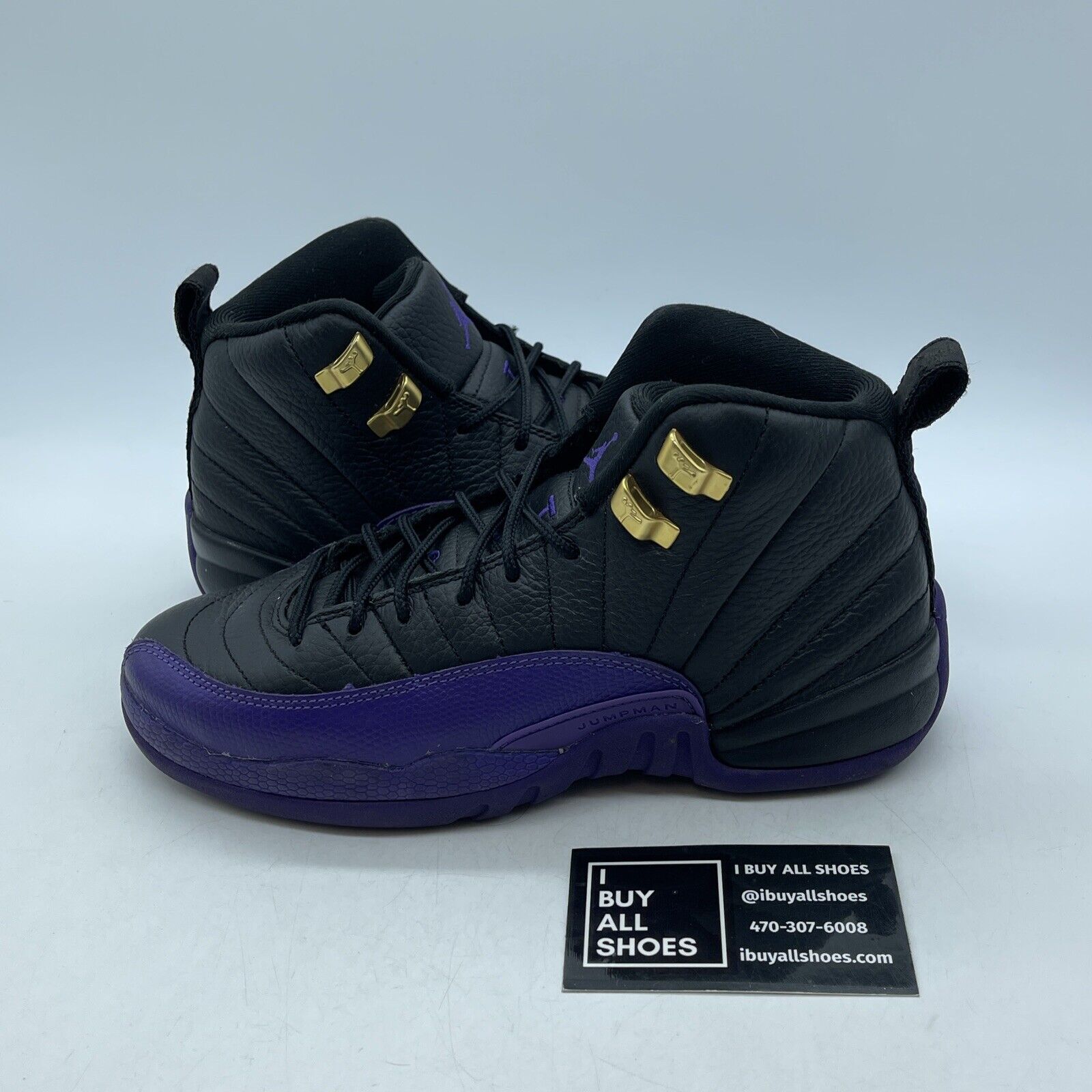 Size 4.5Y - Jordan 12 Retro Mid Field Purple Black Gold Leather (153265-057)