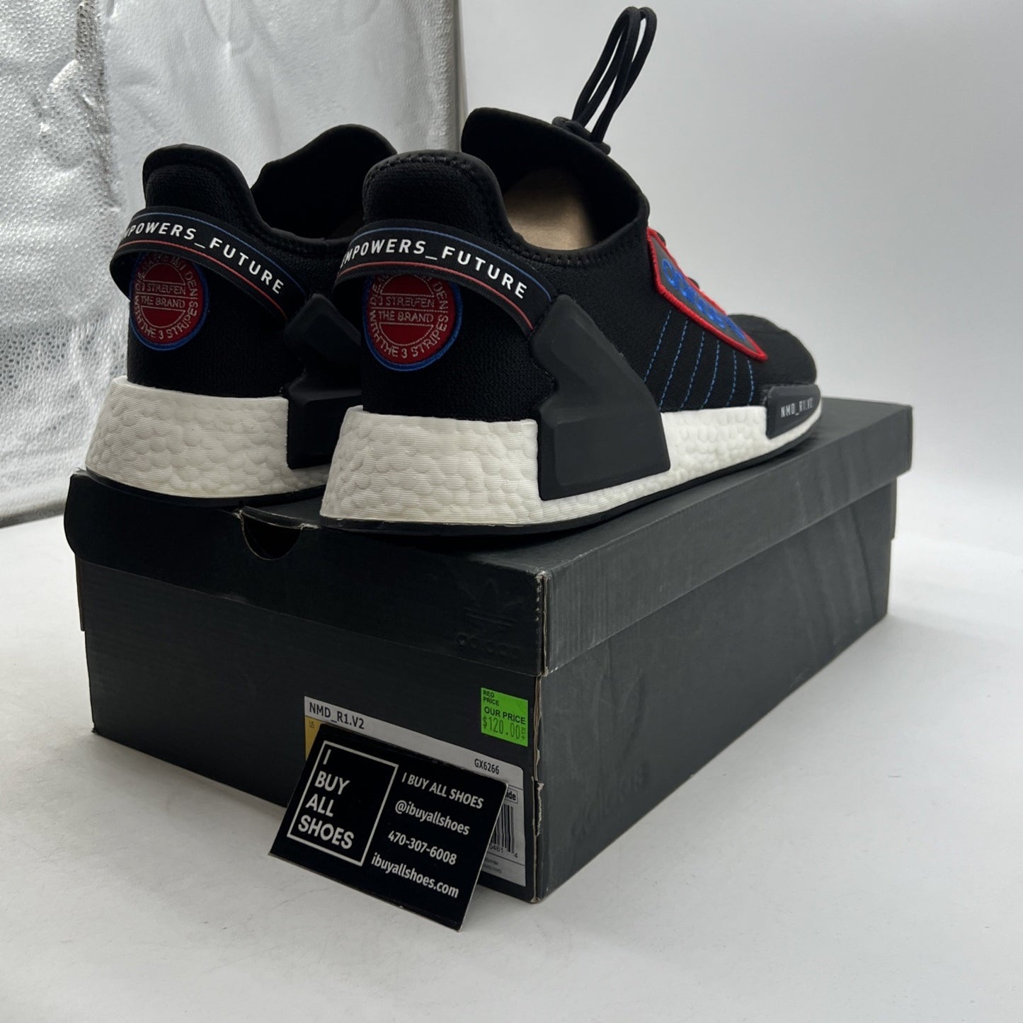 Size 13 - Adidas NMD_R1 V2 Logo Patch - Black (GX6266)