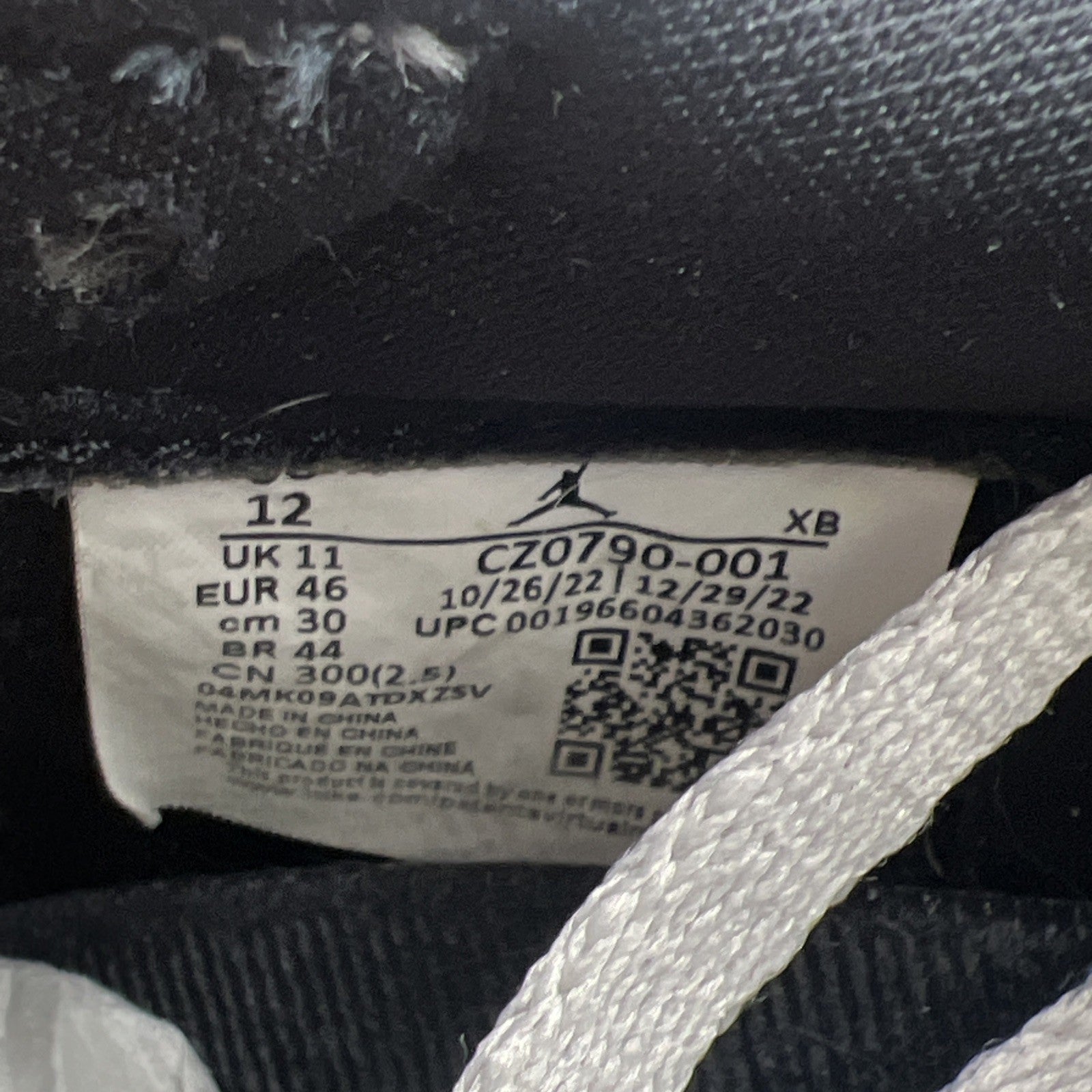 Size 12 - Air Jordan 1 Retro OG Low Black Cement (CZ0790-001)