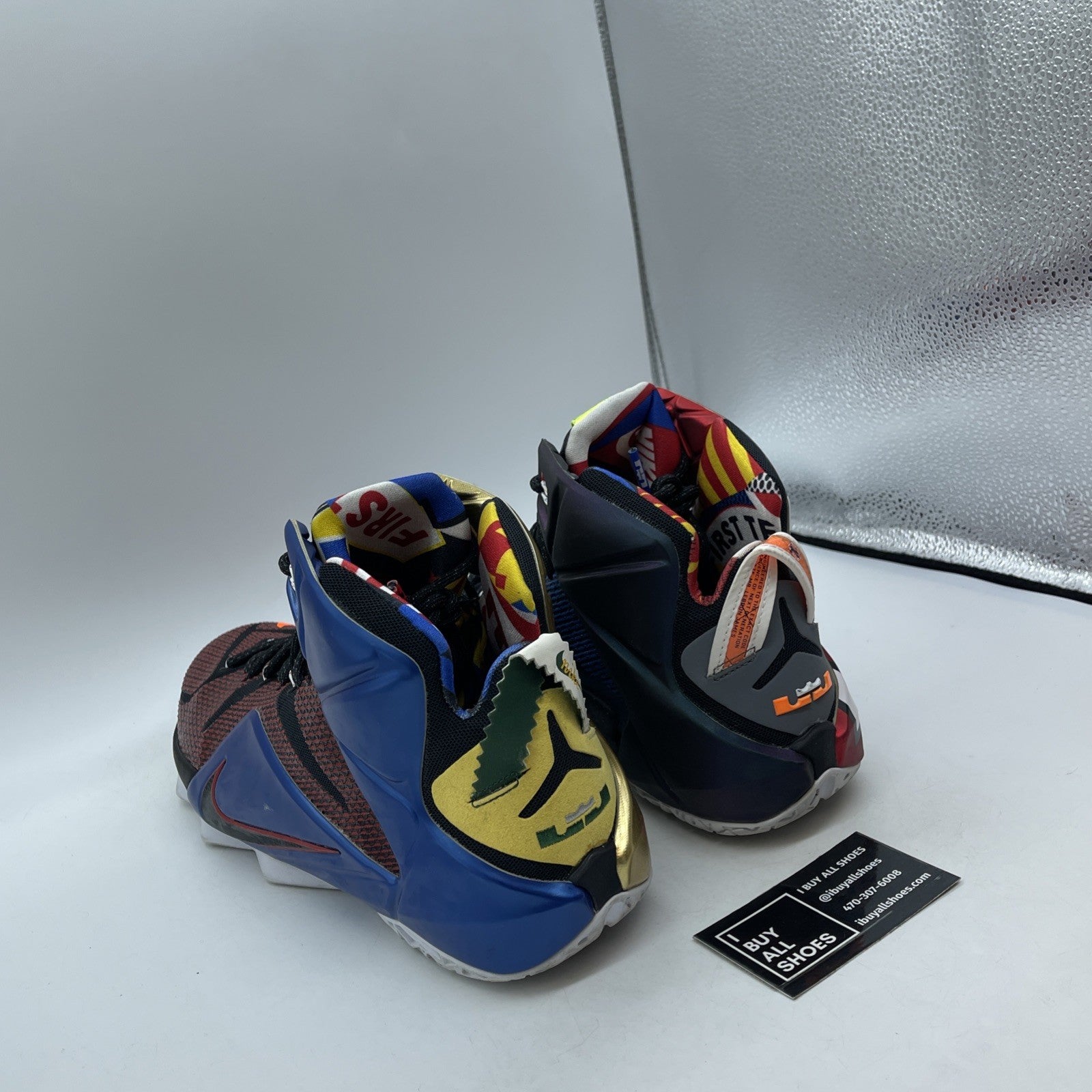 Size 14 - Nike LeBron 12 SE What The Black Gold Suede Leather (802193-909)