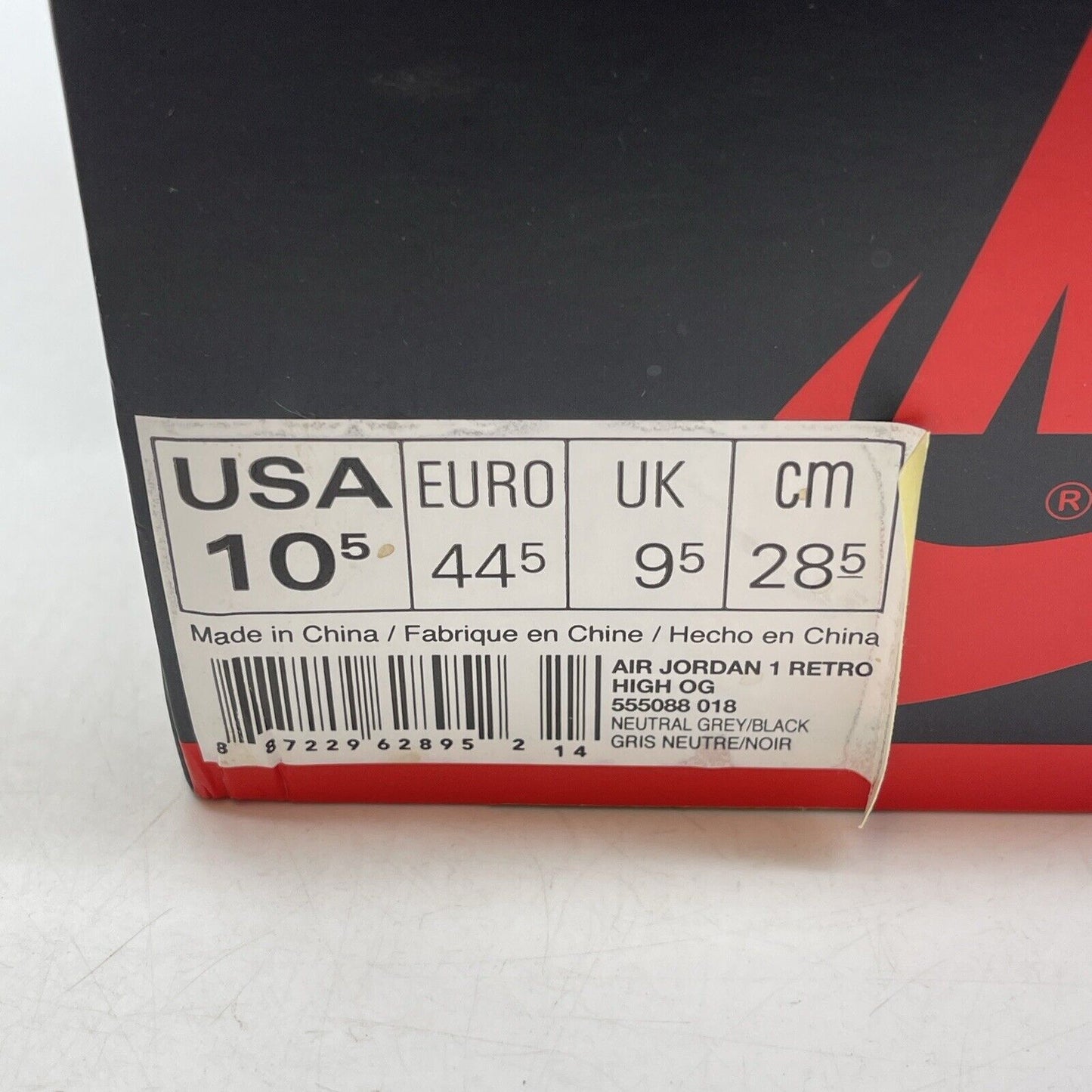 Size 10.5 - Air Jordan 1 Retro OG High Neutral Grey Black Suede (555088-018)