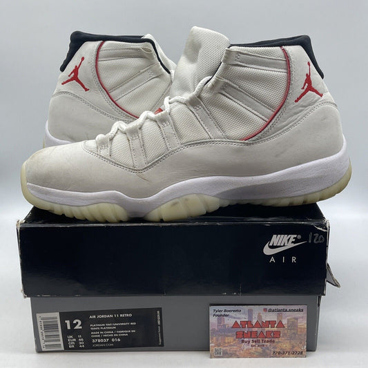 Size 12 - Air Jordan 11 Retro Platinum Tint Tan Brown Suede Red (378037-016)