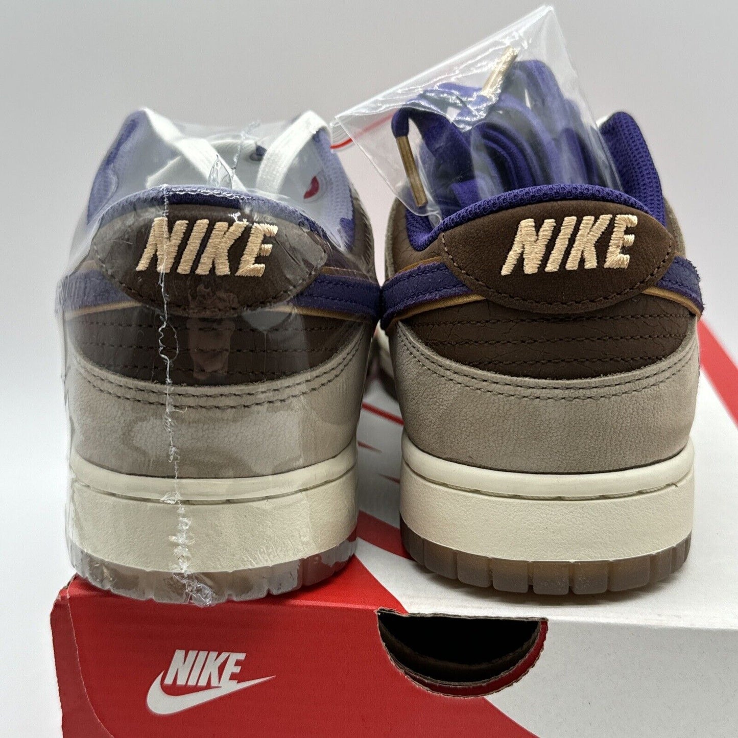 Size 9 - Nike Dunk Low Premium Setsubun Purple Beige Cracked Leather Suede