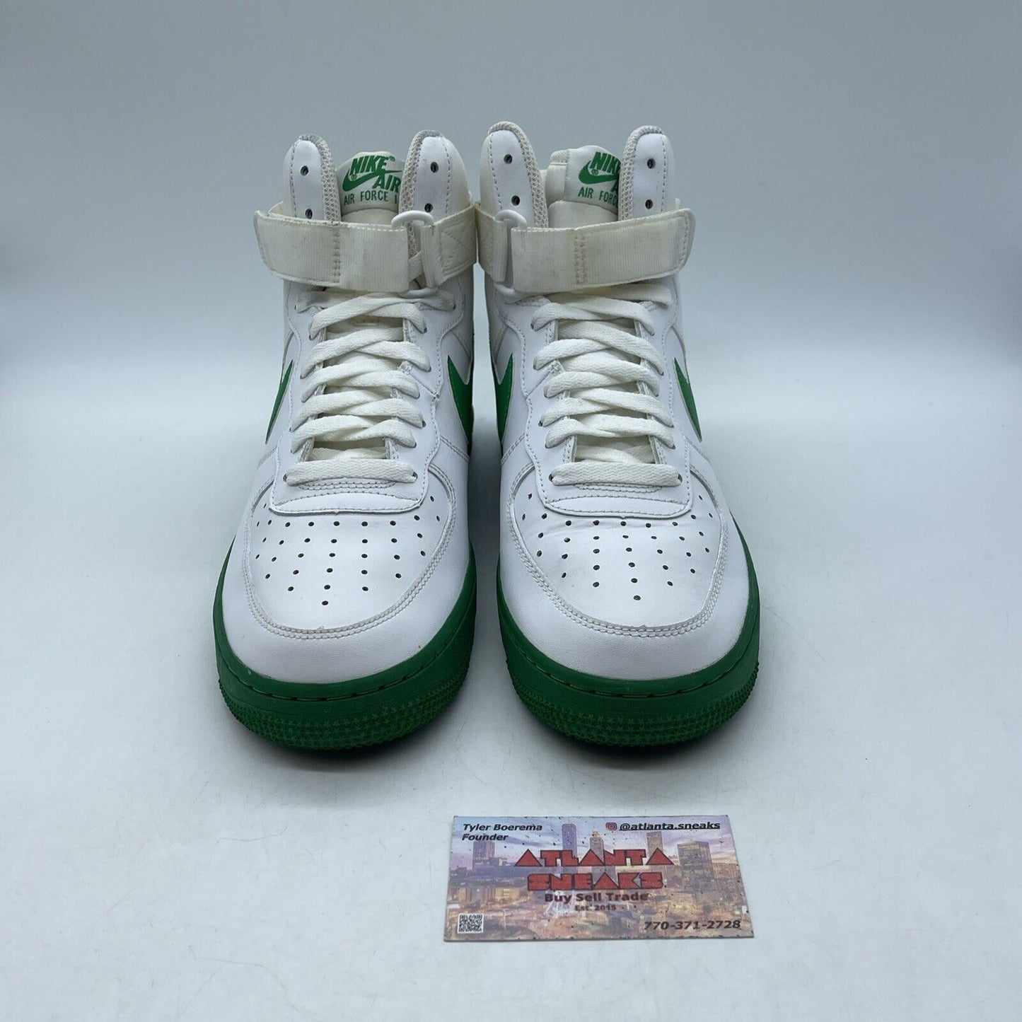 Size 8 - Nike Air Force 1 '07 High Lucky Green White Leather (CK7794-100)