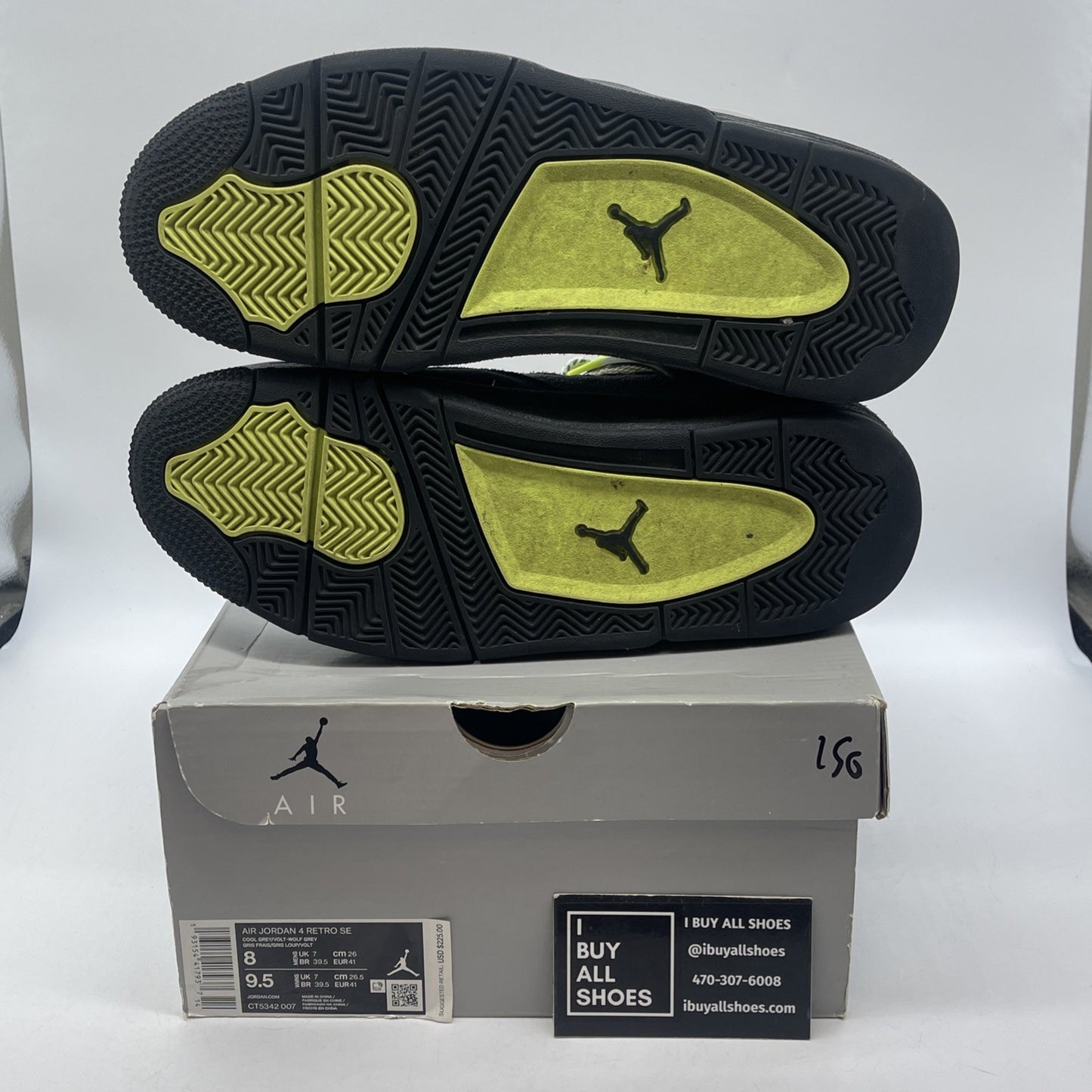 Size 8 - Jordan 4 Retro SE Mid Neon 95 Grey Black Suede (CT5342-007)
