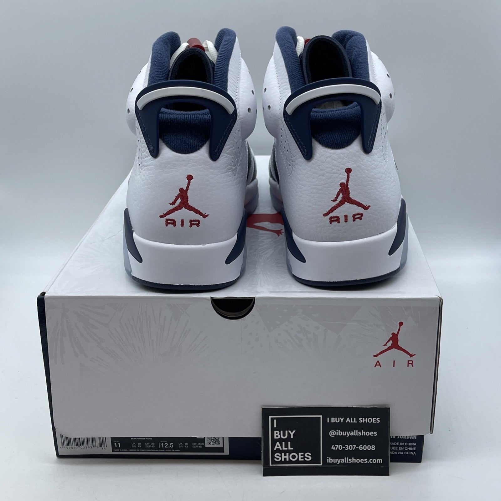Size 11 - Air Jordan 6 Retro 2024 Olympic White Blue Leather (CT8529-164)