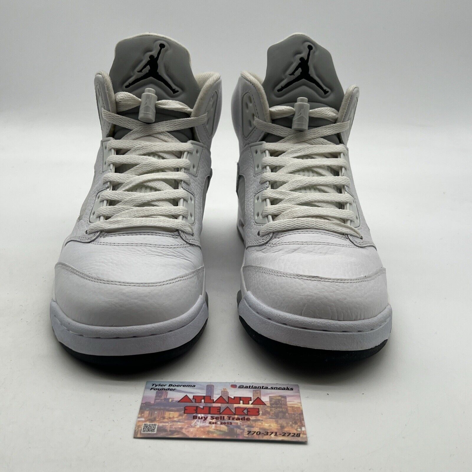Size 10.5 - Air Jordan 5 Retro 2015 Metallic White (136027-130)