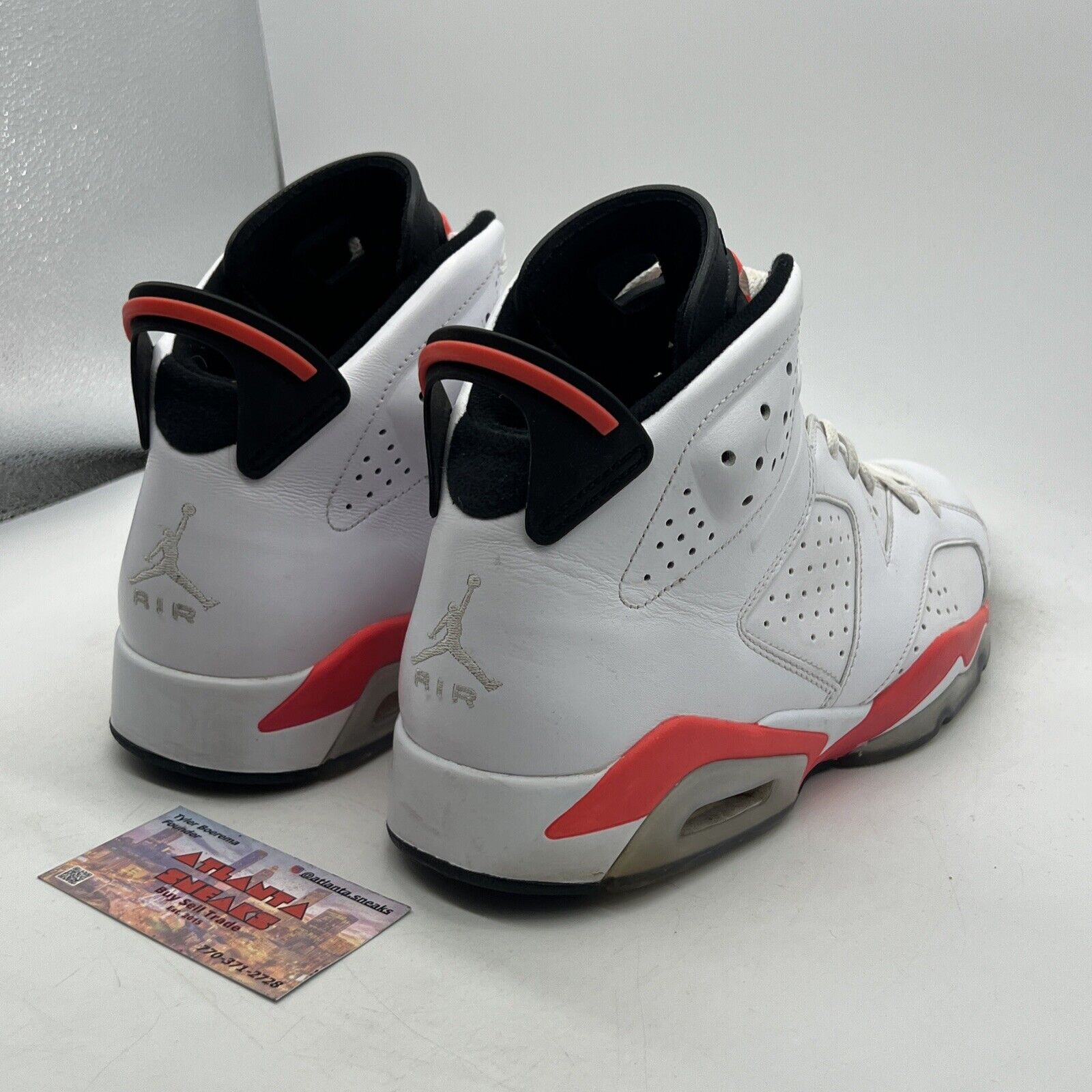 Size 12 - Air Jordan 6 Retro White Infrared 2014 White Black  (384664-123)