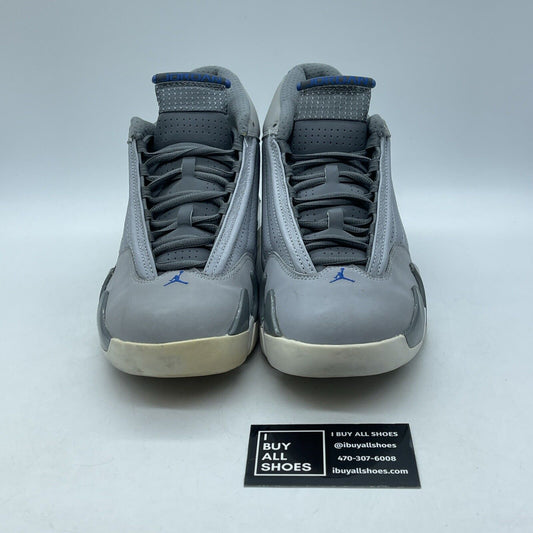 Size 9 - Air Jordan 14 Retro Wolf Grey White Blue Suede Leather (487471-004)