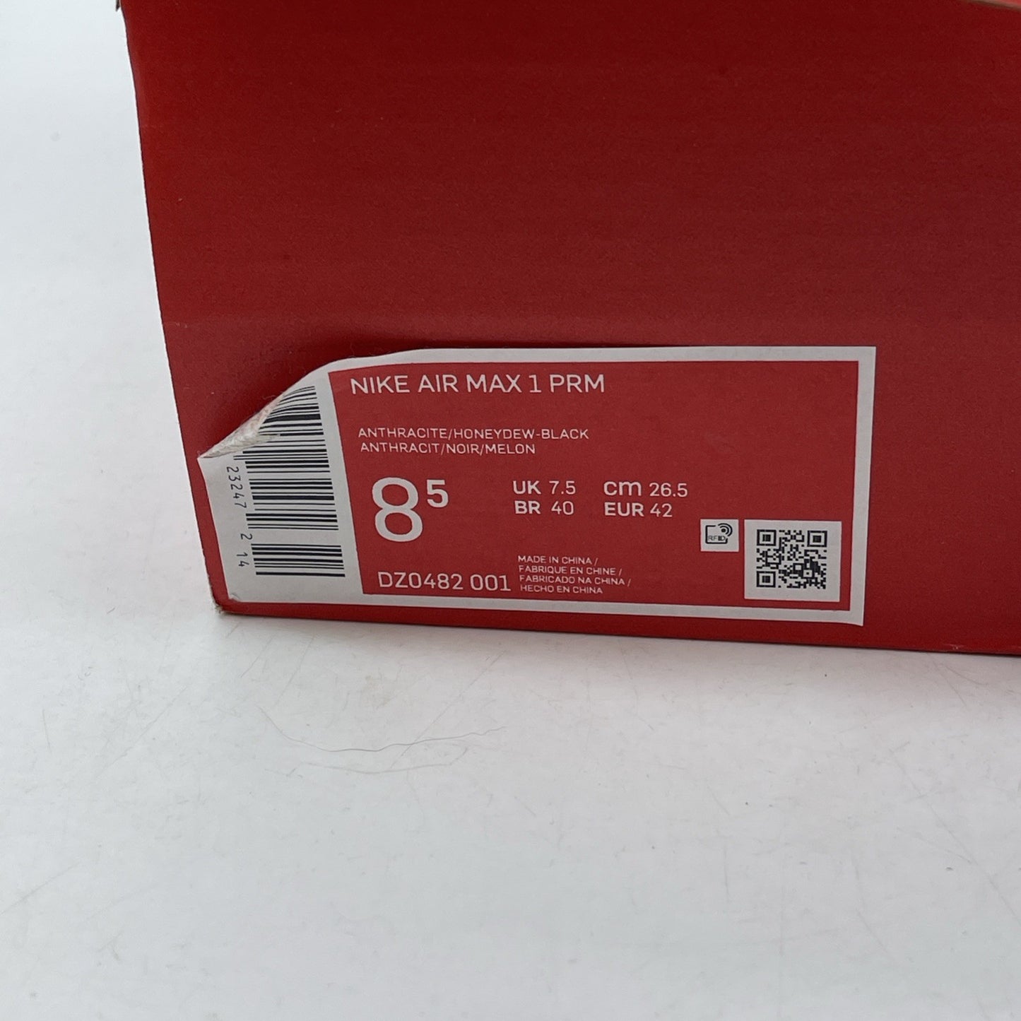 Size 8.5 - Nike Air Max 1 Premium Ugly Duckling Honeydew Suede (DZ0482-001)