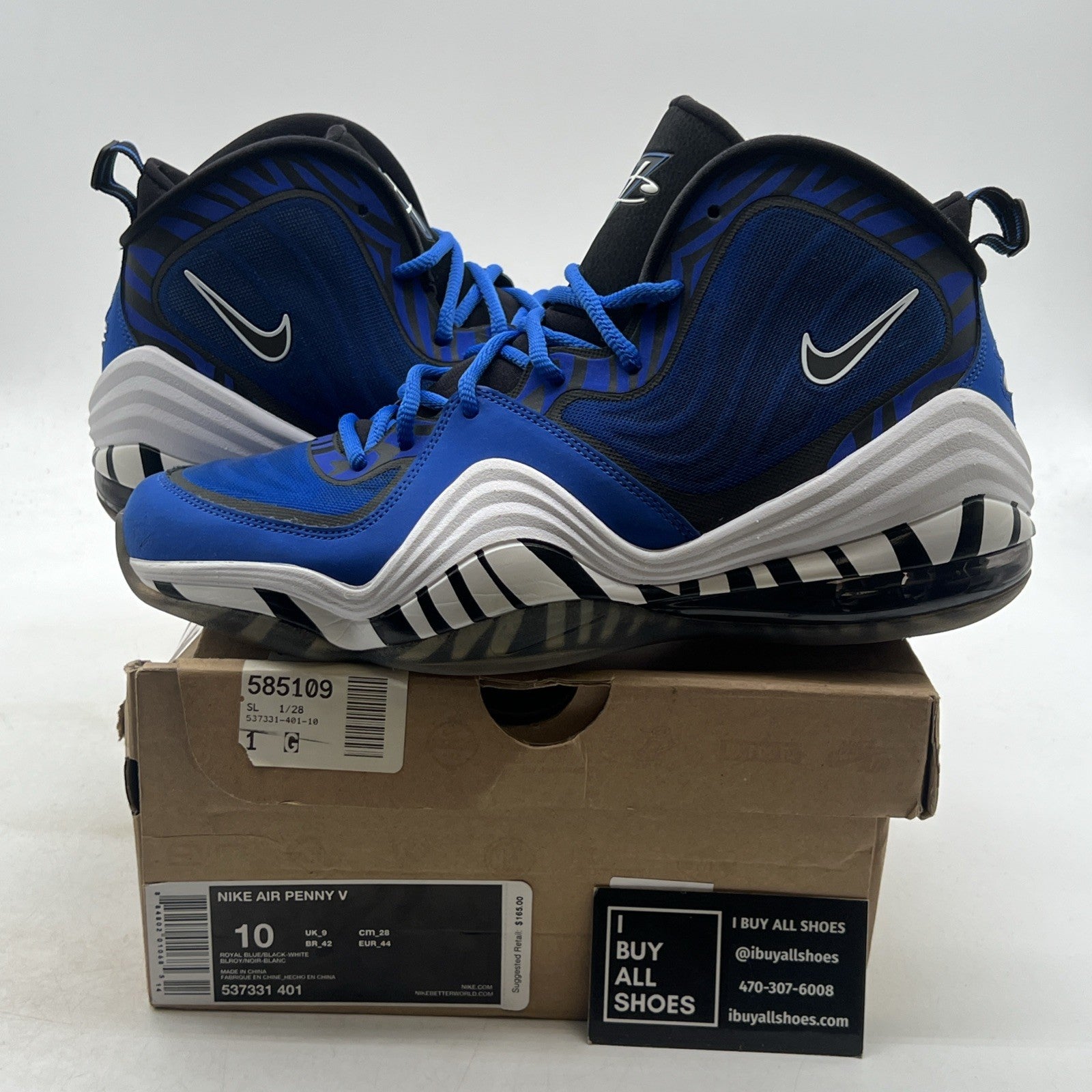 Size 10 - Nike Air Penny 5 Memphis Tigers (537331-401)