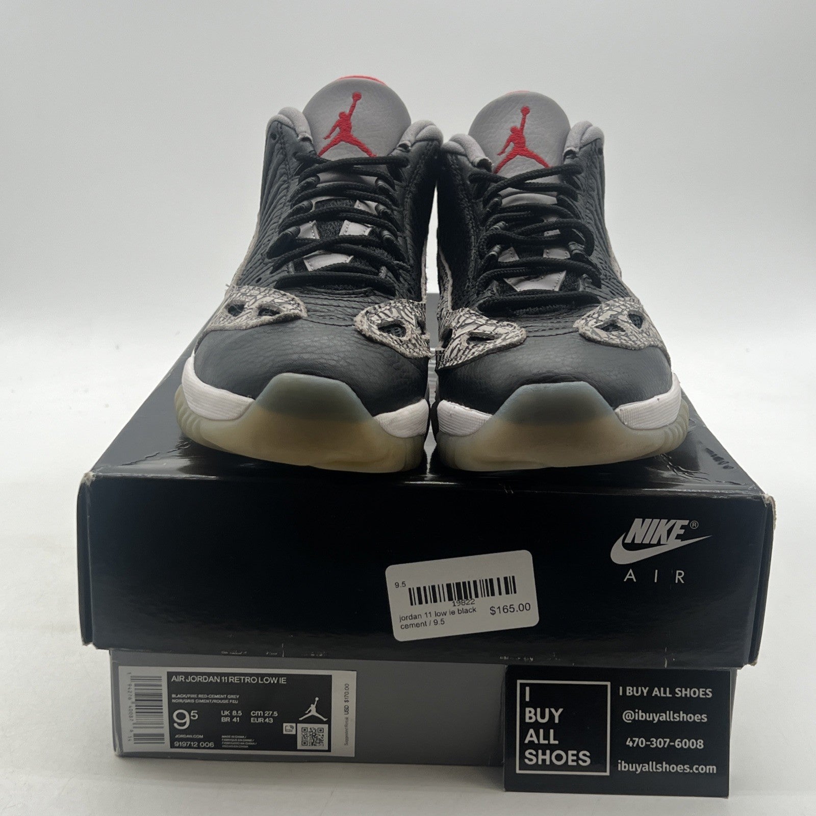 Size 9.5 - Air Jordan 11 Retro IE Low Black Cement (919712-006)