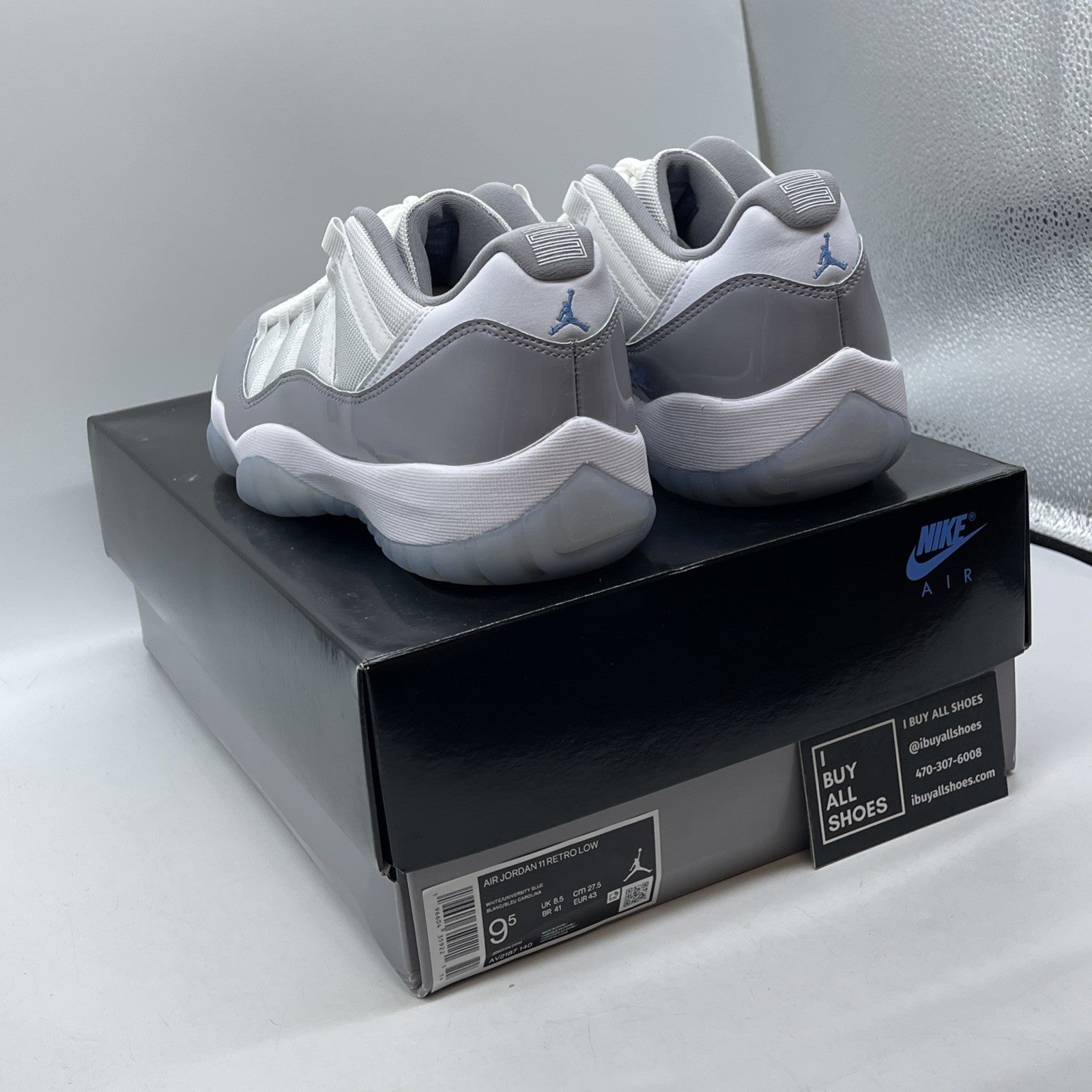 Size 9.5 - Air Jordan 11 Retro Low Cement Grey White Leather (AV2187-140)