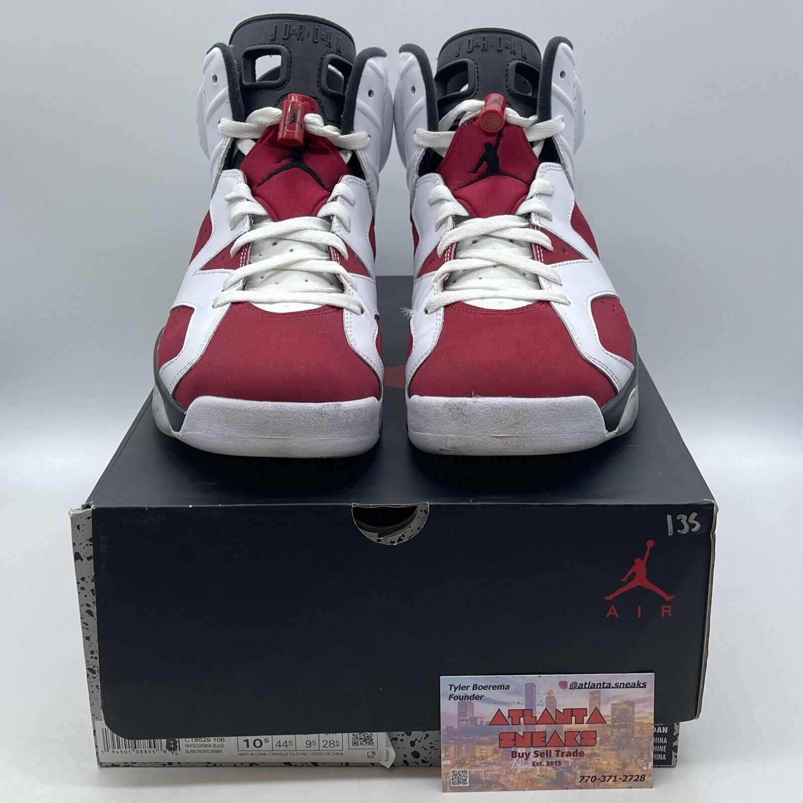 Size 10.5 - Jordan 6 Retro OG Mid Carmine Red White Black Leather (CT8529-106)