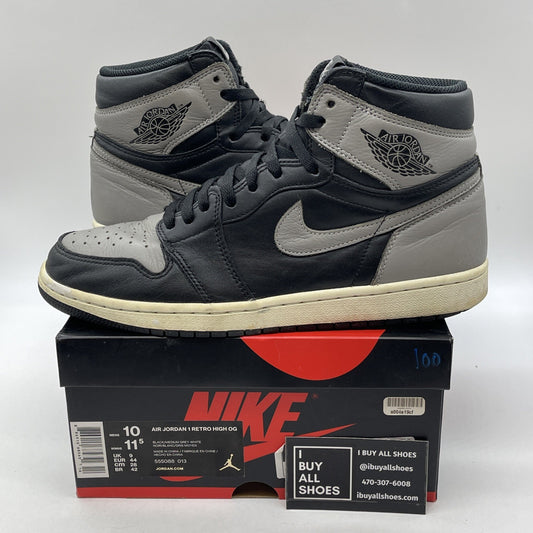 Size 10 - Jordan 1 Retro OG High Shadow Grey Black Leather (555088-013)
