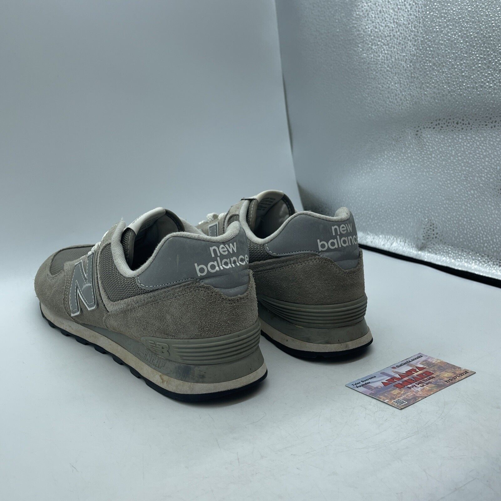 Size 12 - New Balance 574 Core Grey White Suede (ML574EGG)