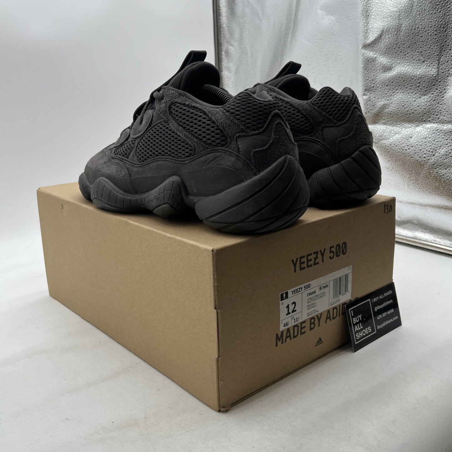 Size 12 - adidas Yeezy 500 Low Utility Black (F36640)