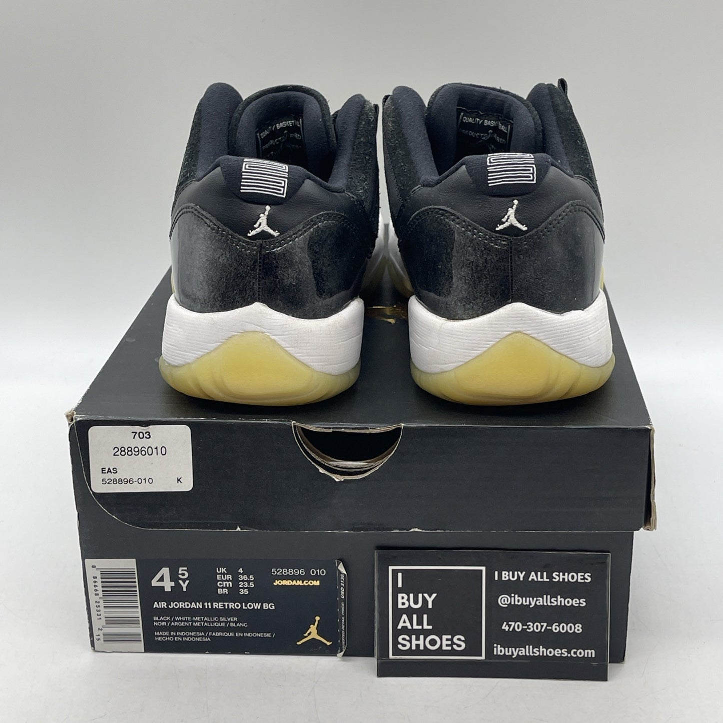 Size 4.5Y - Air Jordan 11 Retro Low Barons (528896-010)