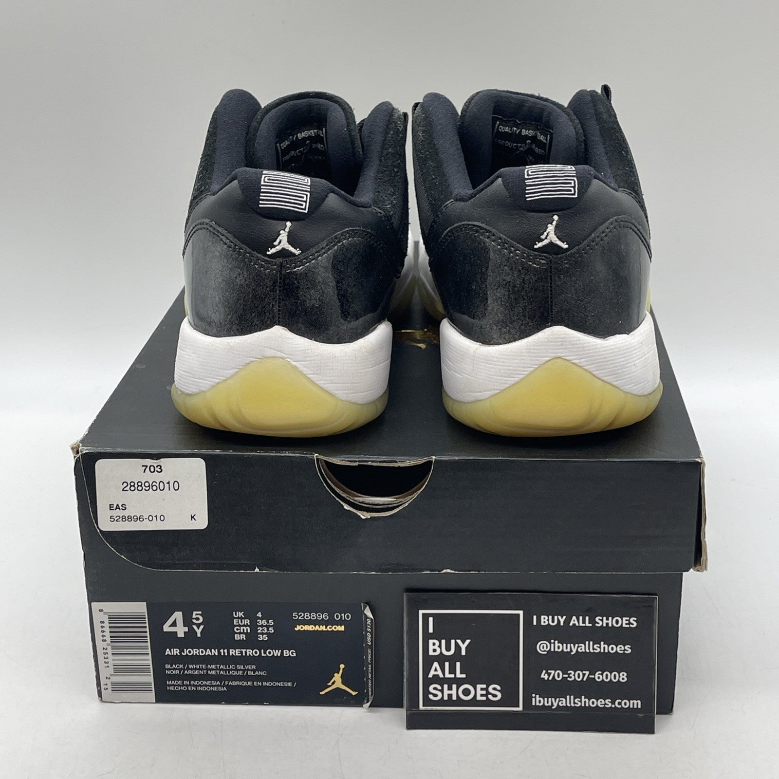 Size 4.5Y - Air Jordan 11 Retro Low Barons (528896-010)