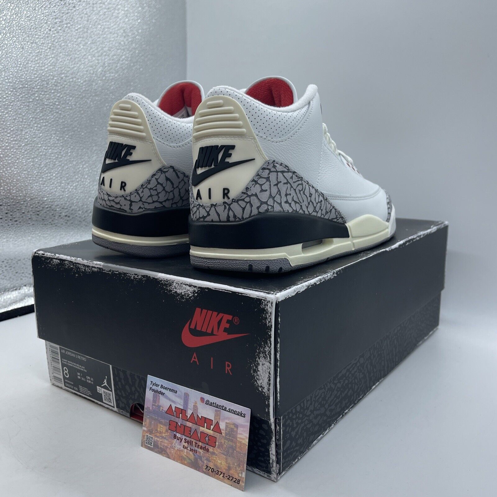 Size 8 - Jordan 3 Retro Mid White Cement Reimagined White Leather (DN3707-100)