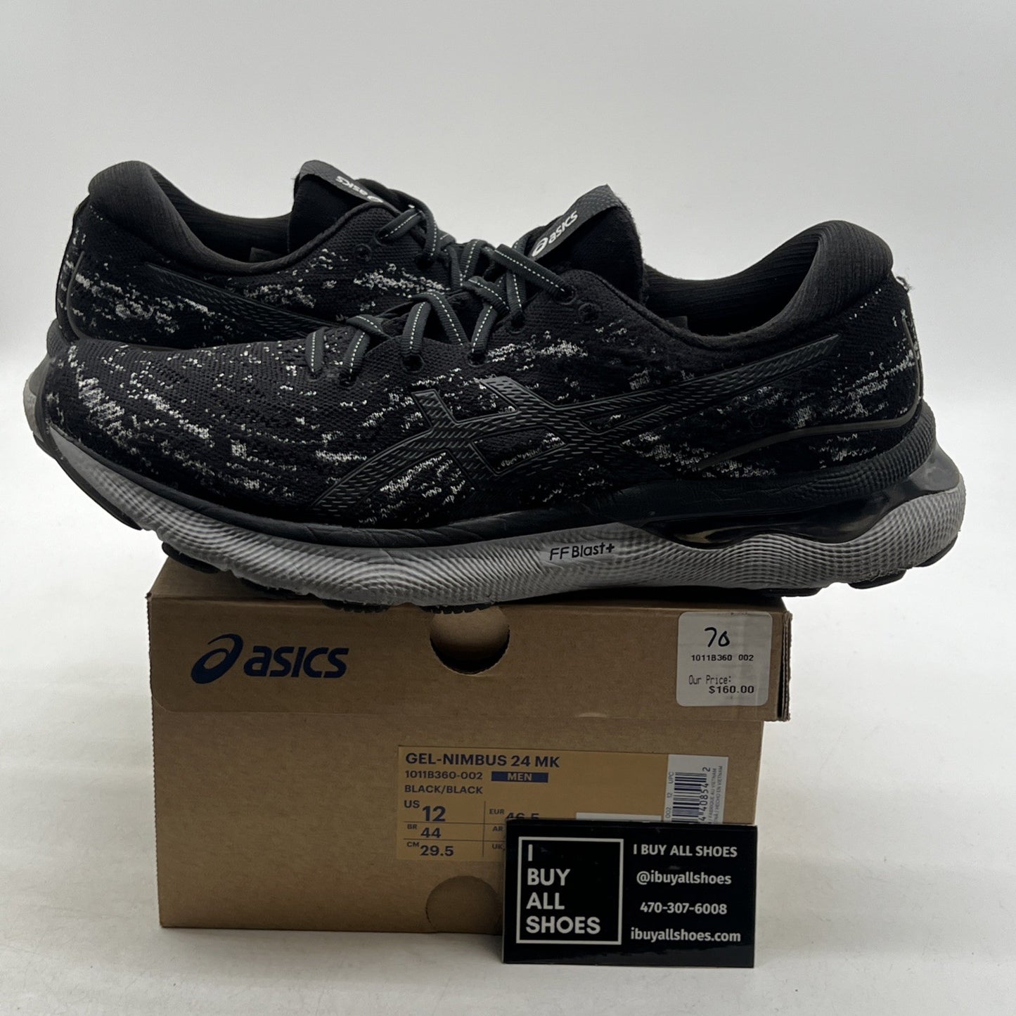 Size 12 - ASICS GEL-NIMBUS™ 24 MK Running Shoes in Black/Black (1011B360-002)