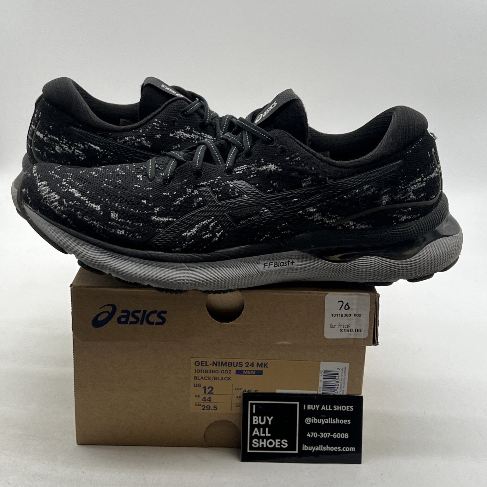 Size 12 - ASICS GEL-NIMBUS™ 24 MK Running Shoes in Black/Black (1011B360-002)