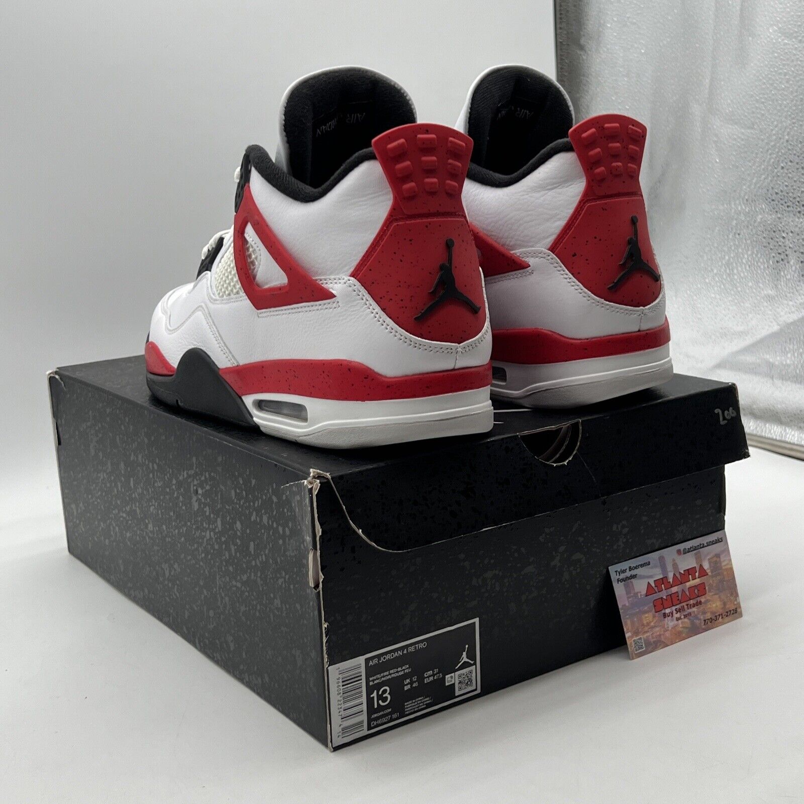 Size 13 - Jordan 4 Retro Mid Red Cement Black White Red Leather (DH6927-161)