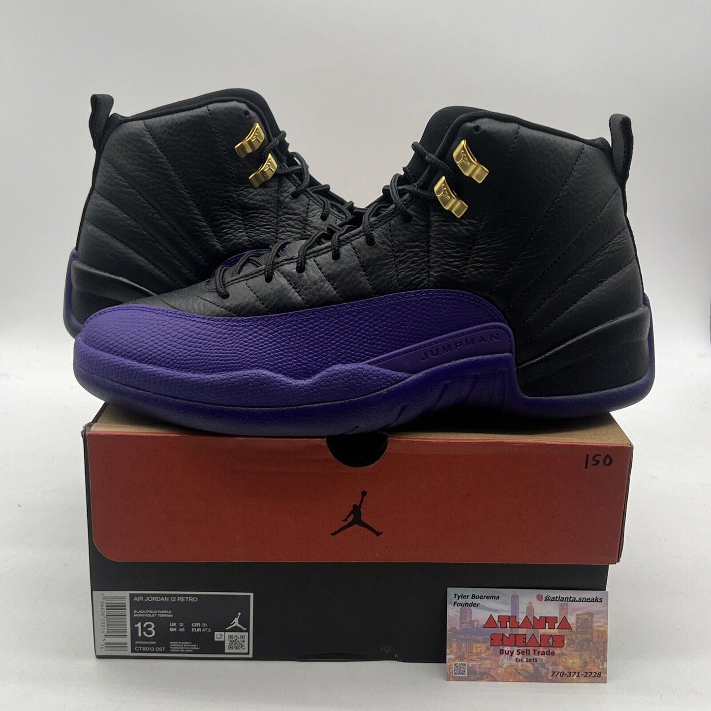 Size 13 - Jordan 12 Retro Mid Field Purple Black Leather (CT8013-057)