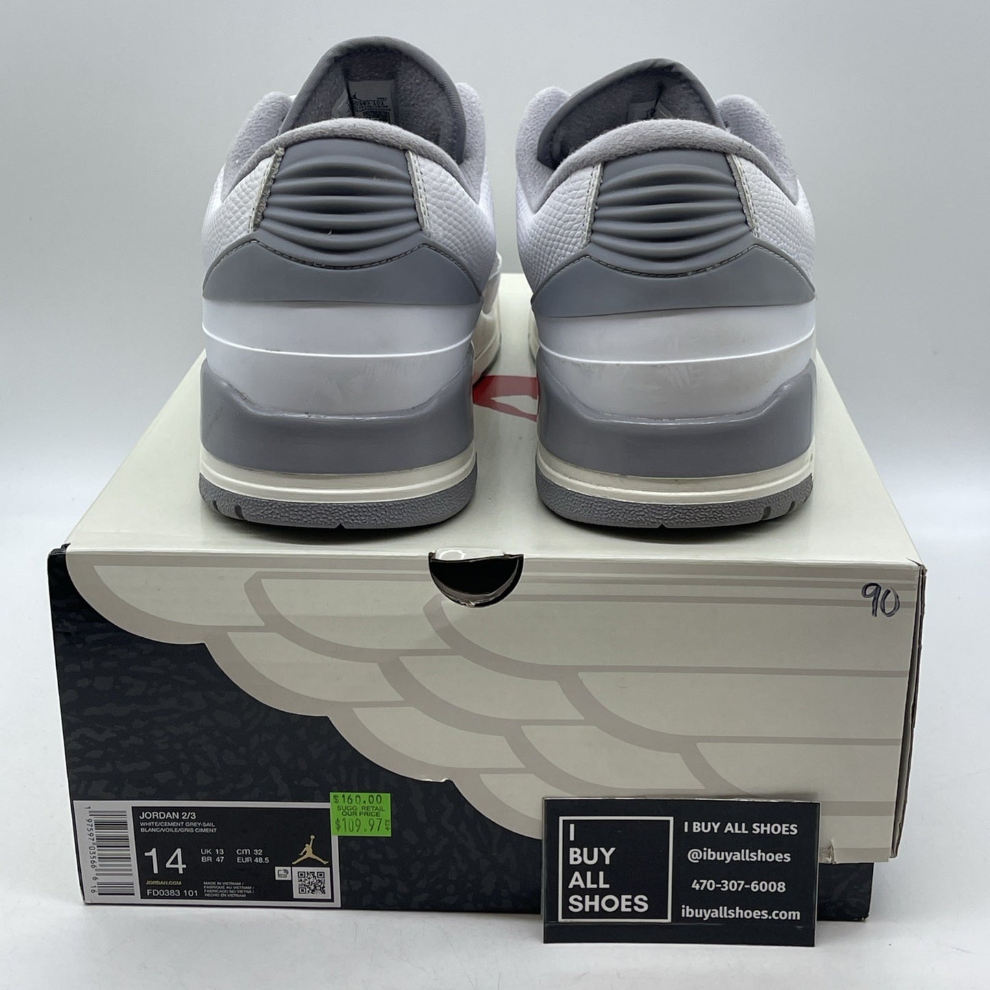 Size 14 - Air Jordan 2/3 White Cement (FD0383-101)