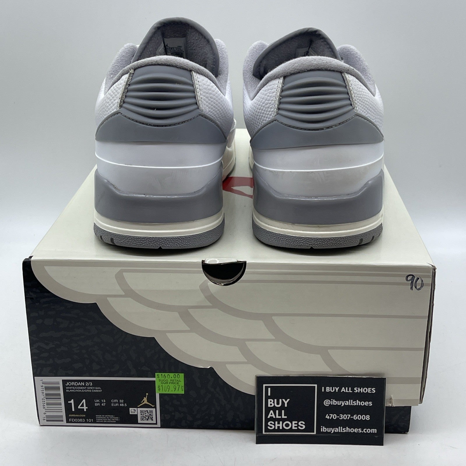 Size 14 - Air Jordan 2/3 White Cement (FD0383-101)