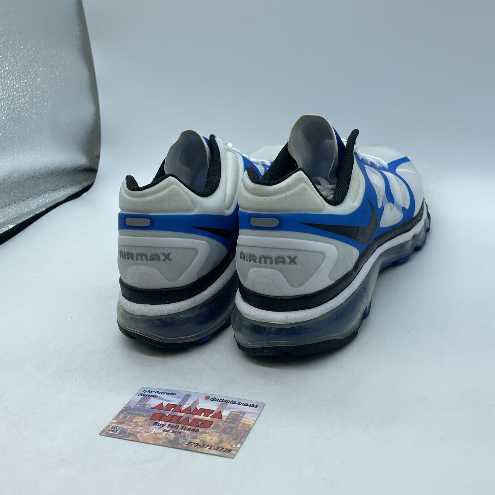 Size 11 - Nike Air Max+ 2012 White Blue Suede Leather (487982-104)