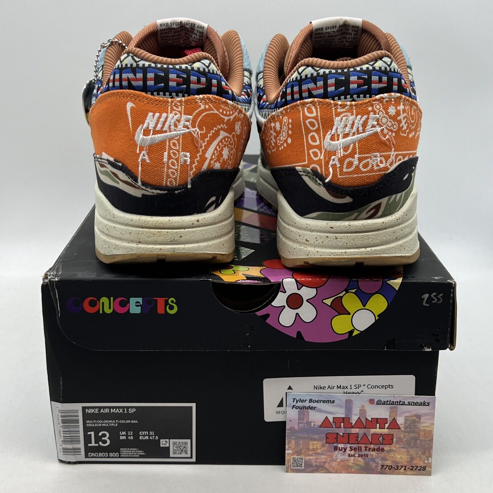 Size 13 - Nike Air Max 1 SP x Concepts Heavy 2022 Purple Red (DN1803-900)