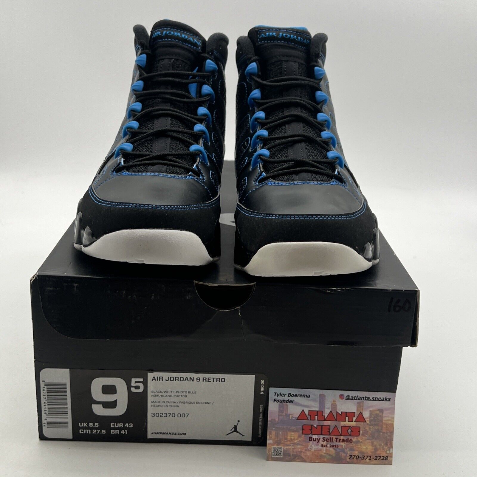Size 9.5 - Air Jordan 9 Retro Photo Blue (302370-007)